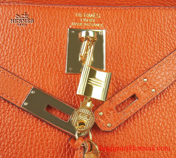 Hermes Kelly 32cm Togo Leather Bag Orange 6108 Gold Hardware Hermes Kelly 32cm Togo Leather Bag Orange 6108 Gold Hardware